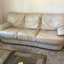 Comfortable Leather 3-Seater Sofa – $70 OBO