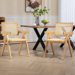 Rattan Dining Chairs 2pcs