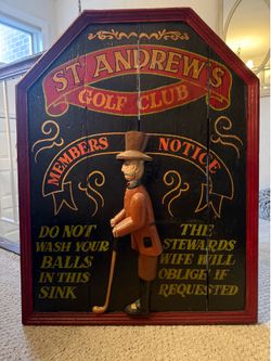 St Andrew Golf Bar Wooden Sign