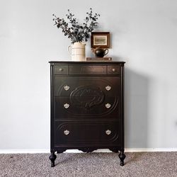 Refinished antique 5 drawer dresser 