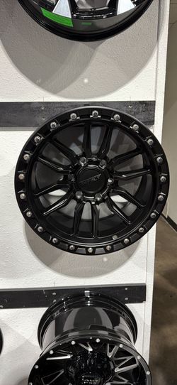 Gloss black wheels tires new 17x9  Chevy 6lug