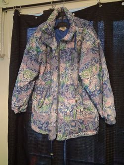 Vintage Floral Print Zip-Up Jacket