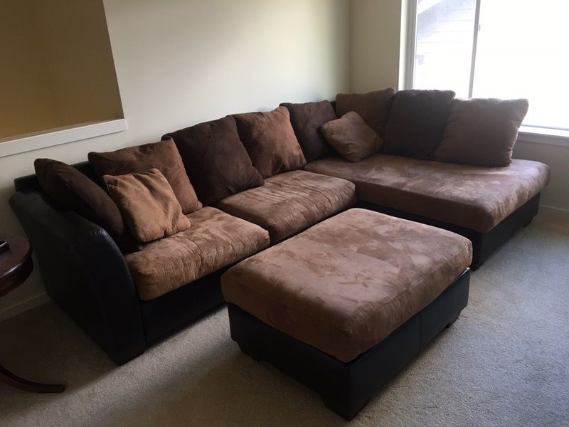Microfiber & Leather Sectional