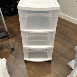 3 Drawer Plastic Storage Cart 