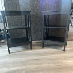 Side Tables.  Black   $30.00 Pair 