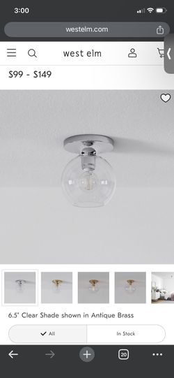West Elm Sculptural Globe Flush Mount - Ceiling Light - Open To Respectful Offers $35 Each Is My Offer