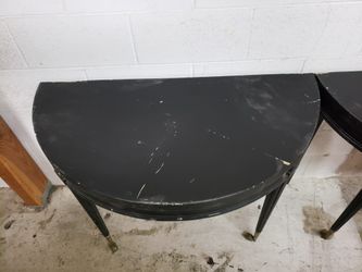 Vintage half moon side tables