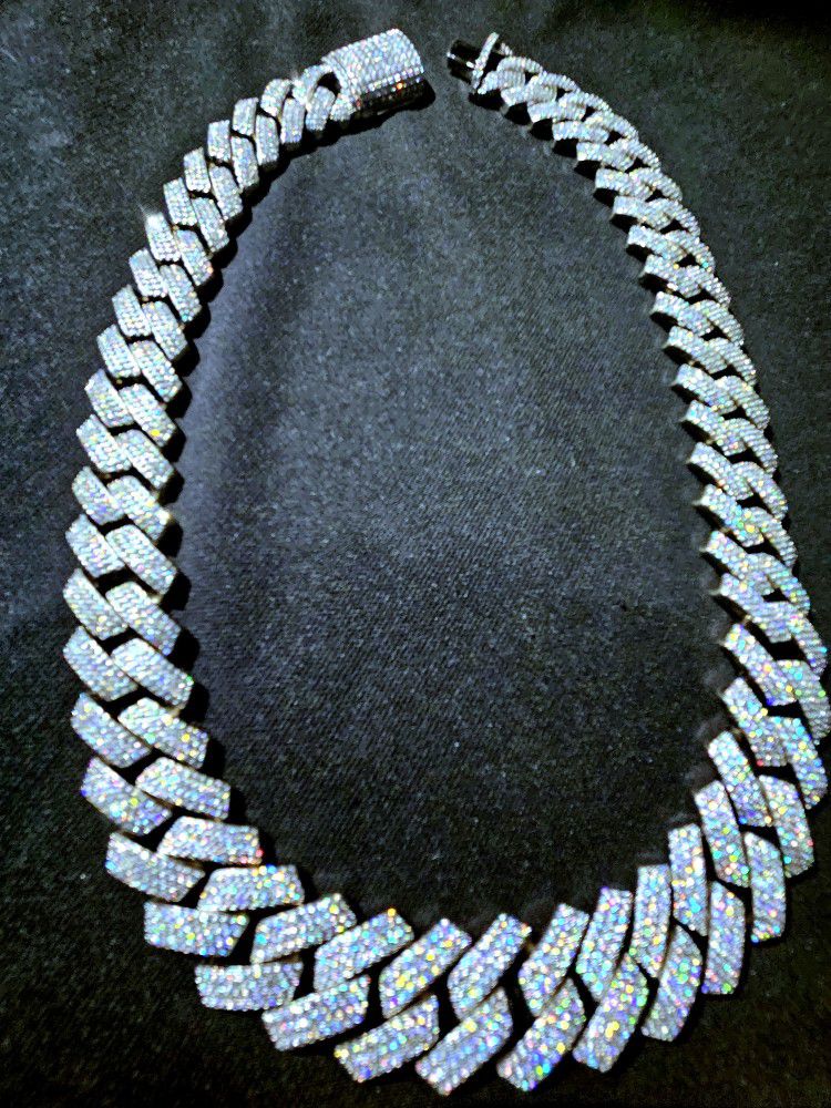 Iced Out HEAVY Cuban!! 48.9ct Moissanite 24" Necklace