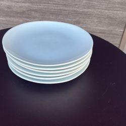 Set of 6 Emeril Wedgwood Ultra White Desert Dunes Dinner Plates Discontinued