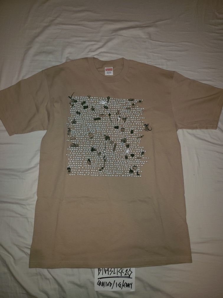 Vtg Supreme BIG L Ebonics Rap Lyrics Tee Tan Rare