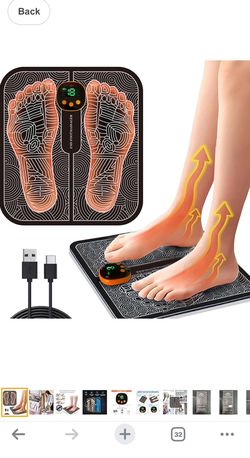 EMS Foot Massager, Foldable and Portable Electric Foot Massager for Blood Circulation and Muscle Pain Relief, Electric Foot Massager, 8 Modes and 19 I