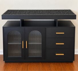 Modern Black Coffee Bar Cabinet / Sideboard