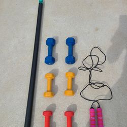 3Lbs,5Lbs,8Lbs & 15Lbs Weights With Jump Rope