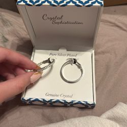 Silver Crystal Earrings 