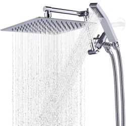 G-Promise All Metal 10 Inches Rainfall Shower Head with Handheld Spray Combo