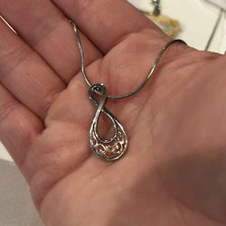 NaHoku Rose gold Infinity Pendant With Chain 