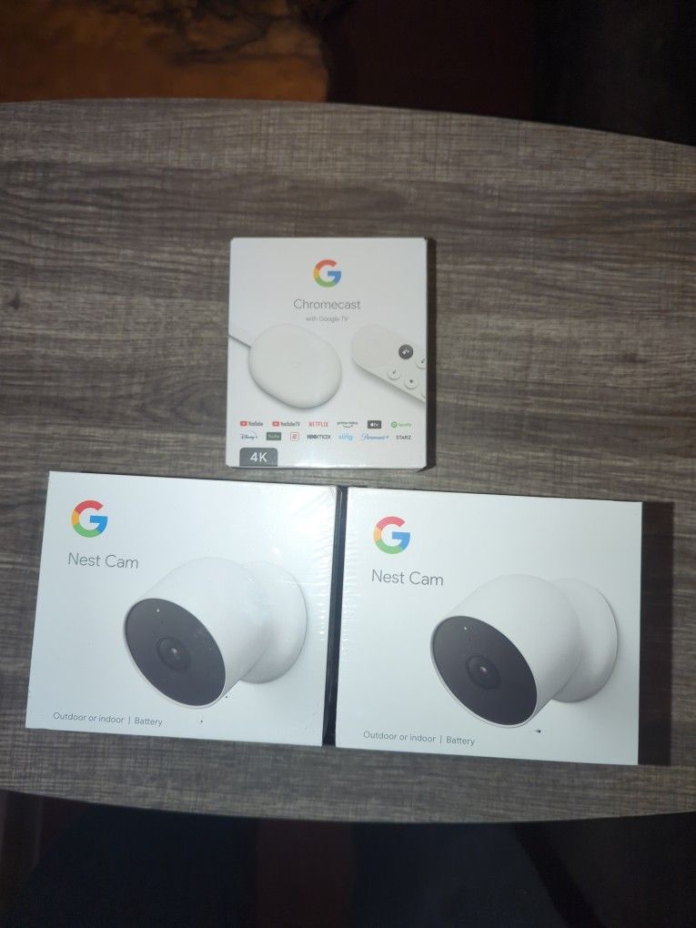 2 Google Nest Cameras, 1 Chromecast HD
