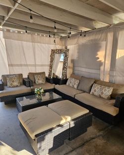 7 pieces sumbrella Patio Set/conversation Set/outdoor Furniture/Cash Only