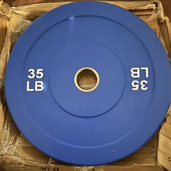 Barbell Olympic 2-Inch Rubber Bumper Plate, Single