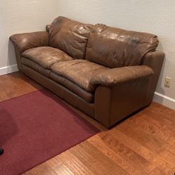 Brown Leather Sofa