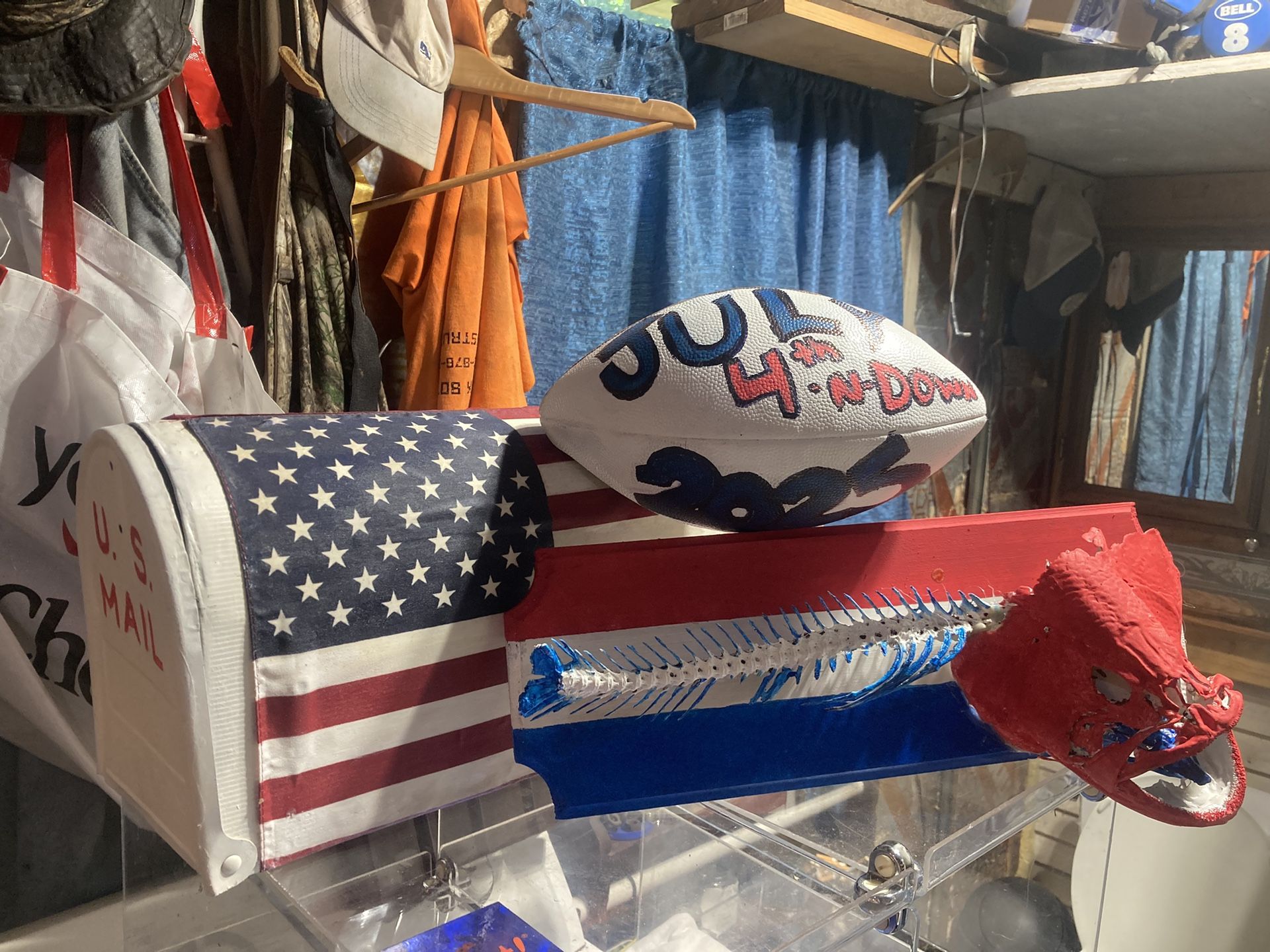 July 4th & Down Hand Painted Football