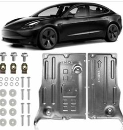 Premium High-Strength Steel Underbody Skid Plate for Tesla Model Y 2020-2025 & Model 3 2017-2025 | Anti-Scratch Anti-Impact Front Guard | Splash Shiel