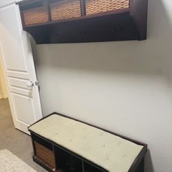 Pottery Barn Entryway Bench & Coat Rack Set