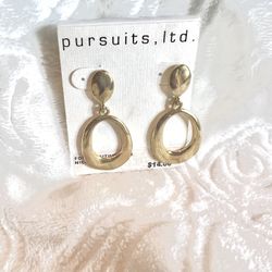 PURSUITS, LTD.💥VINTAGE~NWT💥TLRD Gold/Silver Nickel Free Pierced Earrings