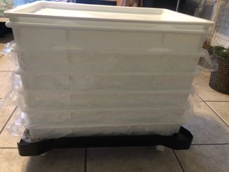 BRAND NEW - Proofing Bins - 6 Pack w/ Heavy Duty Dolly