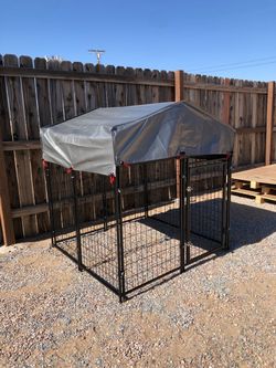 New! Durable 4x4x4 Outdoor Pet Playpen Kennel with Sun & Rain Shade – Perfect for Medium-Sized Pets!