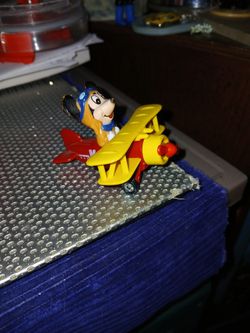 Vintage Walt Disney Mickey Mouse Airplane Diecast Toy