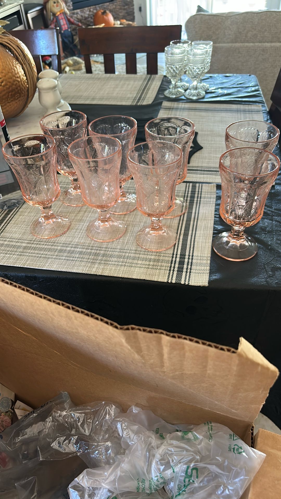 Vintage Pink Indiana Glass Water Goblets