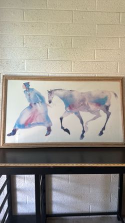 Art Framed Native American western style watercolor  artwork porch pick up
