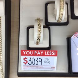 14ky Gold Nugget Bracelet, 20.2 Grams Of Gold. Layaway Available!