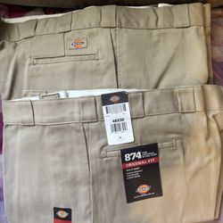 Dickies Pants Tan Men’s Size 48/30 2pairs 1 New And Others Used But Still In Great Condition