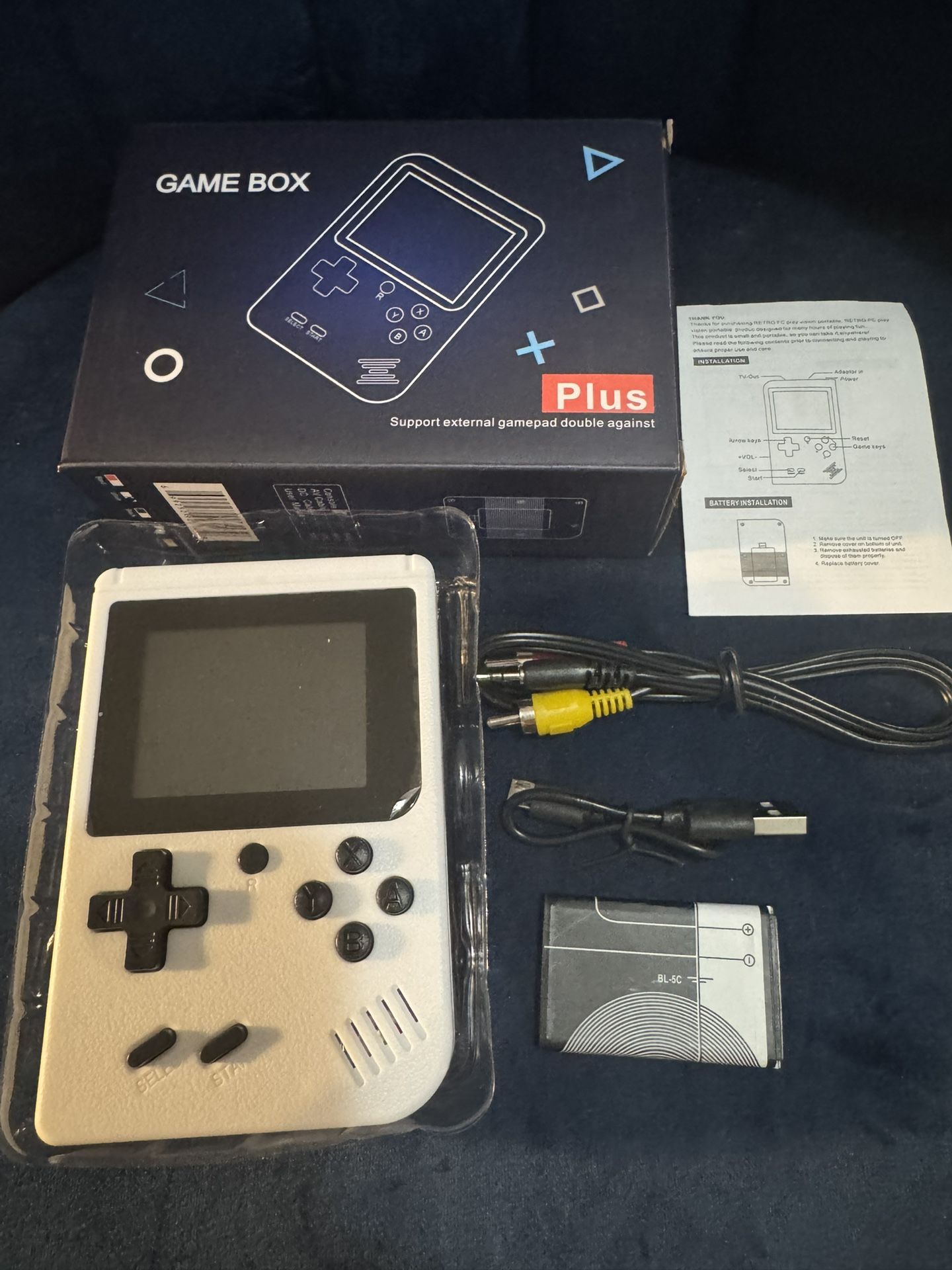 Game Box Plus- Hand Held Game System, Rechargeable Battery, Brand New