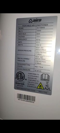 AC10MWS 10,000 BTU portable ac