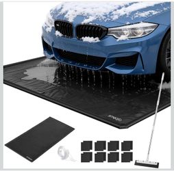 Garage Floor Mat, Containment Mats for Under Car- 8'x 19', 1000D PVC, Waterproof, Non-Slip, Heavy-Duty, Against Snow, Rain, Mud