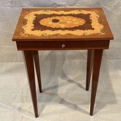 Vintage Italian Jewelry Table With Music Box
