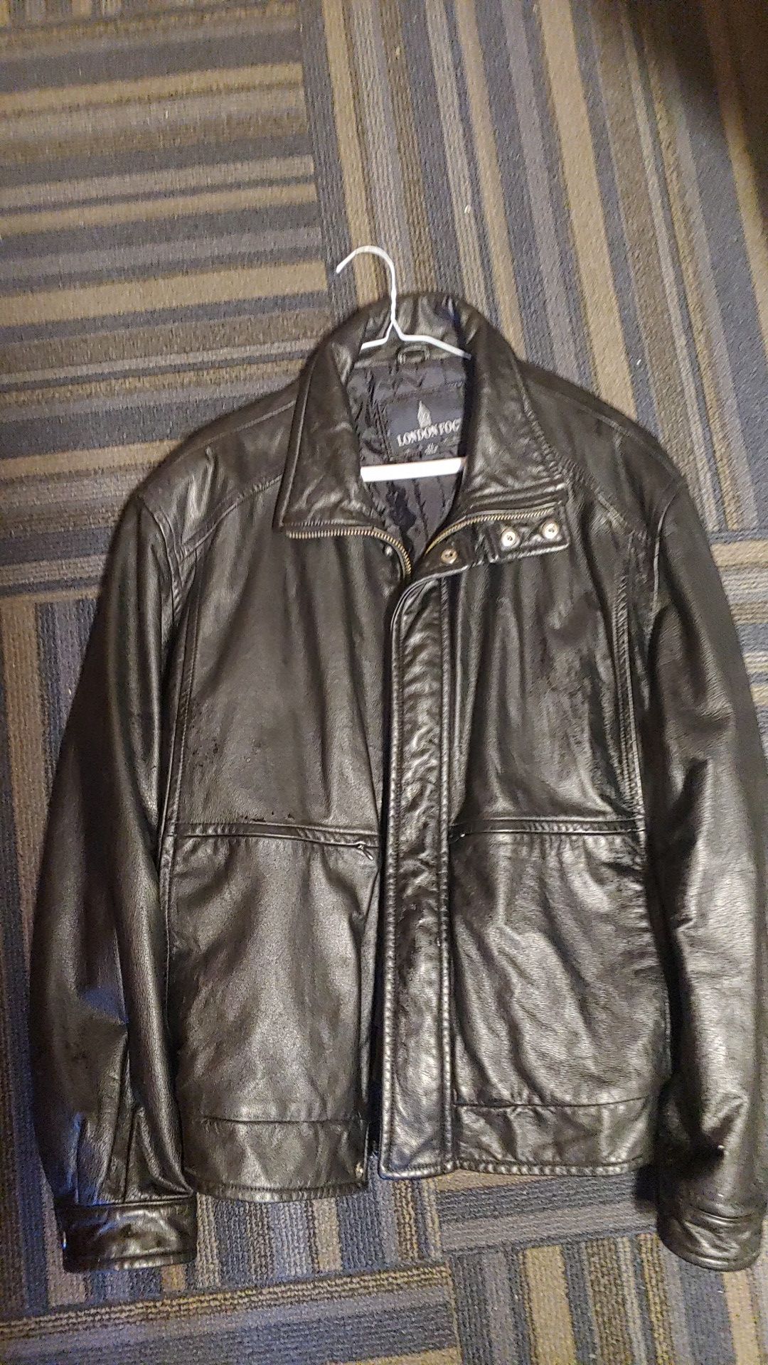 London fog leather jacket XL