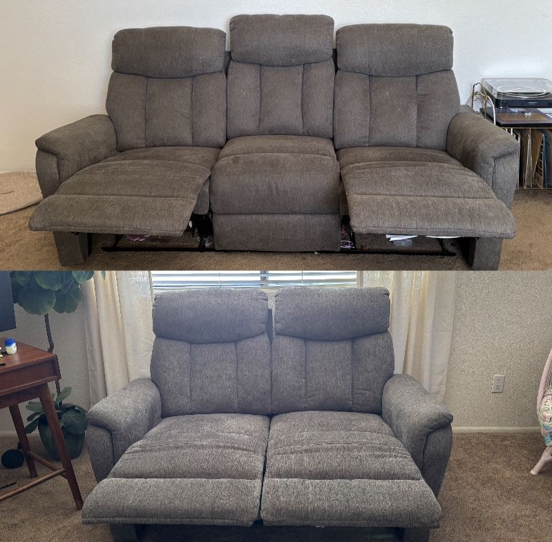 Gray Sofa and Loveseat Recliners