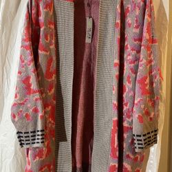 NIC + ZOE Color Splash Long Cardigan NWT Sz 2X