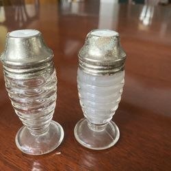 Antique Glass Salt & Pepper Shakers