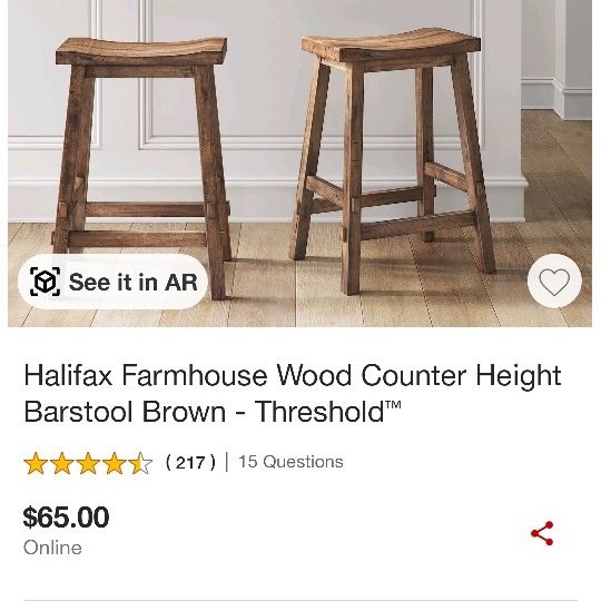 Halifax farmhouse wood counter stool hot sale