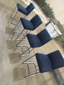 Blue velvet barstools for sale