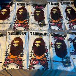 Hello Kitty X Bape T Shirts (Size Large)