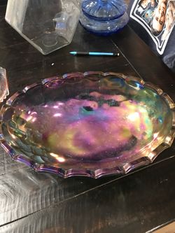 Carnival glass fruit bowl
