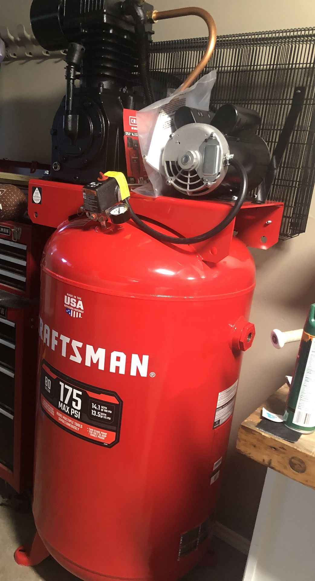 New Craftsman 80-gal 2 Stage 175psi Vertical Air Compressor