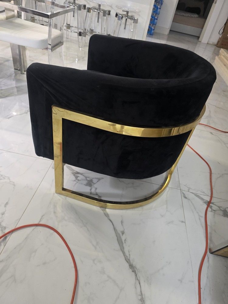 Chair Accent Livingroom Cover Black Gold Orginal Color Blue