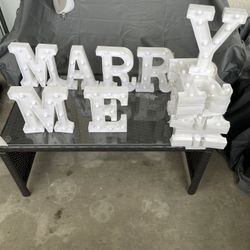 Marry Me !! Light Up Letters! With Red Carpet And 4 Boxes Of Light Up Candles Lights Heart Shape 